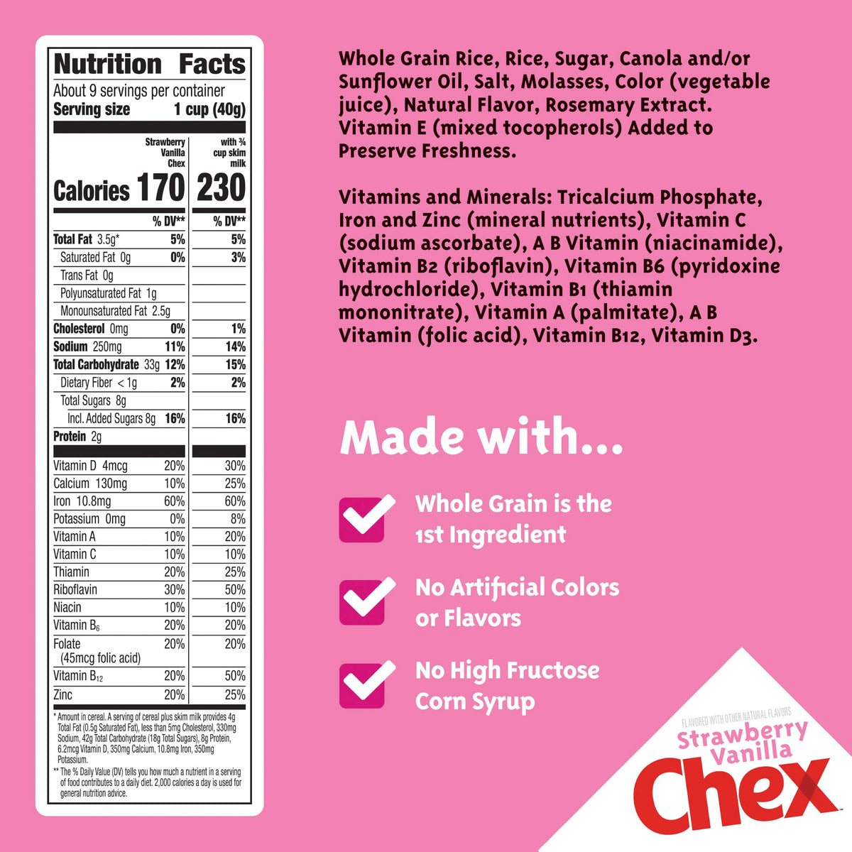 Chex 12.4 Ounce (Pack of 1) / 1 Breakfast Foods