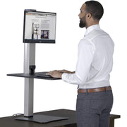 Victor Single Monitor / Black W/Aluminum / Modern Monitor Stands