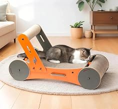 New Age Pet Purr and Play Cat Trolley Scratcher, Scratching Post & Toy for Active Play