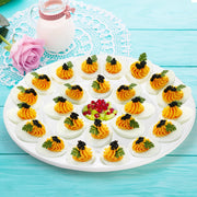 Foraineam Porcelain Deviled Egg Platter, 12.6 Inches, White 2 Pack
