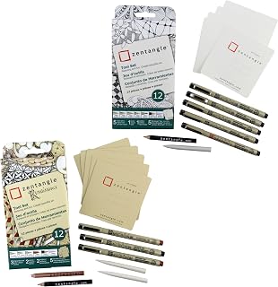 SAKURA Zentangle Tool Set - 12 Piece Set & Renaissance Tool Set - 12 Piece Set