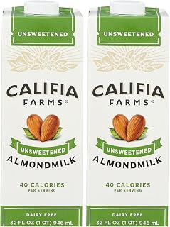 Califia Farms Unsweetened Almond Milk, 32 FZ (Pack of 2)