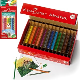 Faber-Castell Grip Colored EcoPencils School Pack - 288 Colored EcoPencils - 12 Pencil Sharpeners