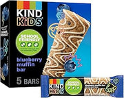 KIND Kids Granola Bars, Blueberry Muffin, Gluten Free, Low Sodium, Peanut and Tree Nut Free Snacks, 5g Protein, 5 Count