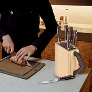 Grand Maitre Kitchen 6 Piece Set Wood Cutlery Block by Victorinox – 9.1 x 5.2 x 15.6 in, Wood, Beech, Model 7.7240.6