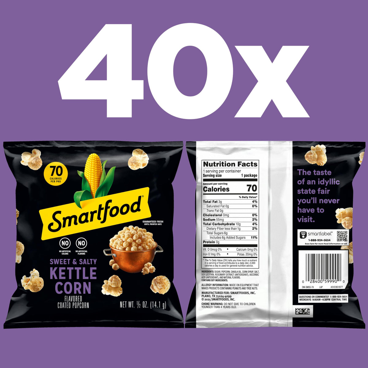 Smartfood Kettle-Corn / 0.5 Ounce (Pack of 40) / Smartfood Popped