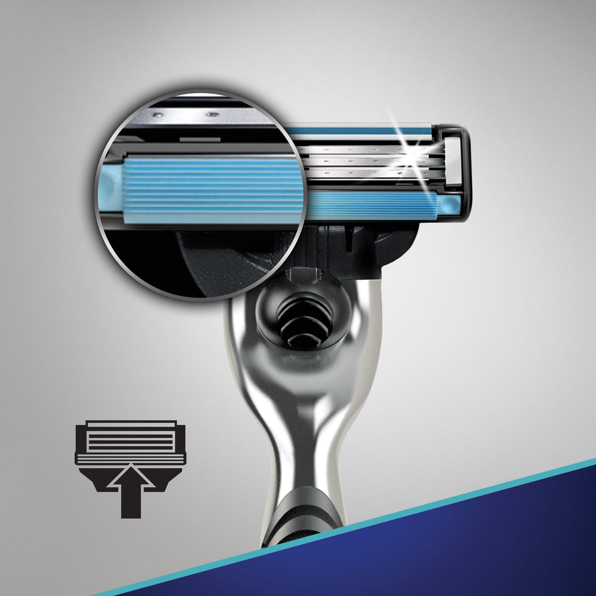 Mach3 Men's Razor by Gillette – 1 Count (Pack of 3), Black