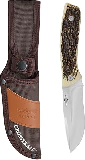 Camillus Western Crosstrail 9" Drop Point Blade Durable Corrosion-Resistant 420 Stainless Steel Hunting Hiking Fishing Camping Full Tang Fixed Blade Knife with Protective Sheath