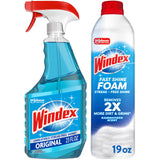 Glass and Window Cleaner by Windex – 23 Fl Oz Bottle & 19 Fl Oz Foam Bundle, Pack of 2