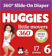 HUGGIES Little Movers HuggFit 360 Diapers Size 6, 17 Count