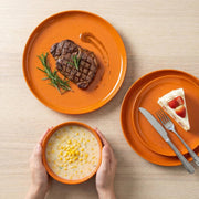 ONEderful Melamine Dinner Plates, 11 Inch, Set of 4, Orange
