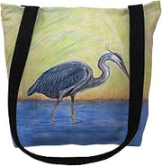 Betsy Drake TY027M 16 x 16 in. Blue Heron Tote Bag - Medium