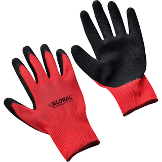 Crinkle Latex Coated Gloves by Global Industrial – Small, Nylon, Red/Black, Pack of 12, Model 708347S
