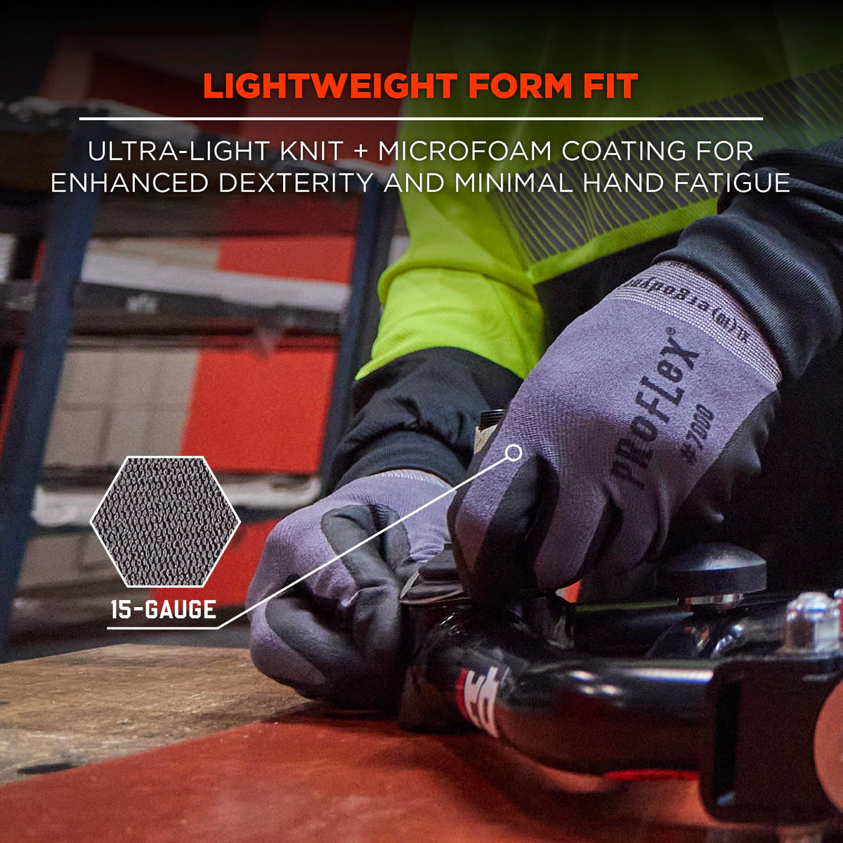 ProFlex 7000 Nitrile Coated Work Gloves by Ergodyne – X-Small, Nylon, Gray, Model 10371
