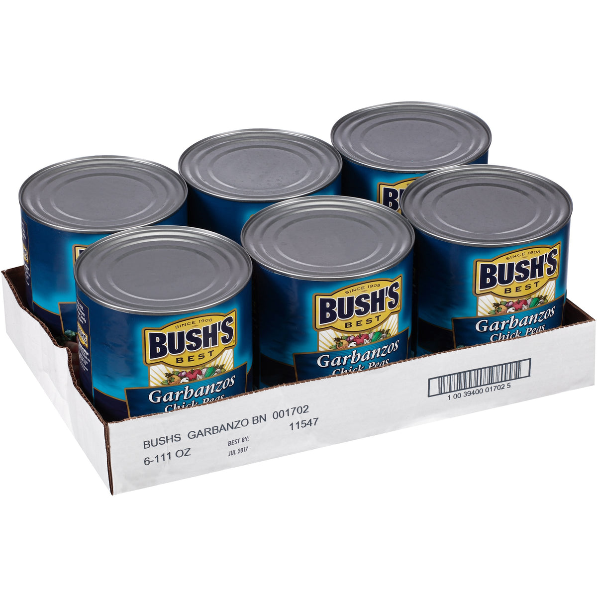Bush's Best Garbanzo Beans / 111 Ounce (Pack of 6) / Garbanzos Garbanzo Beans