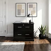 Martin Furniture Modern Wood Lateral File, Office Lateral File, Storage File Drawer, Fully Assembled, Black