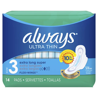 Ultra Thin Pads Size by Always – Size 3 (14 Count), Cotton, Model 00037000987345