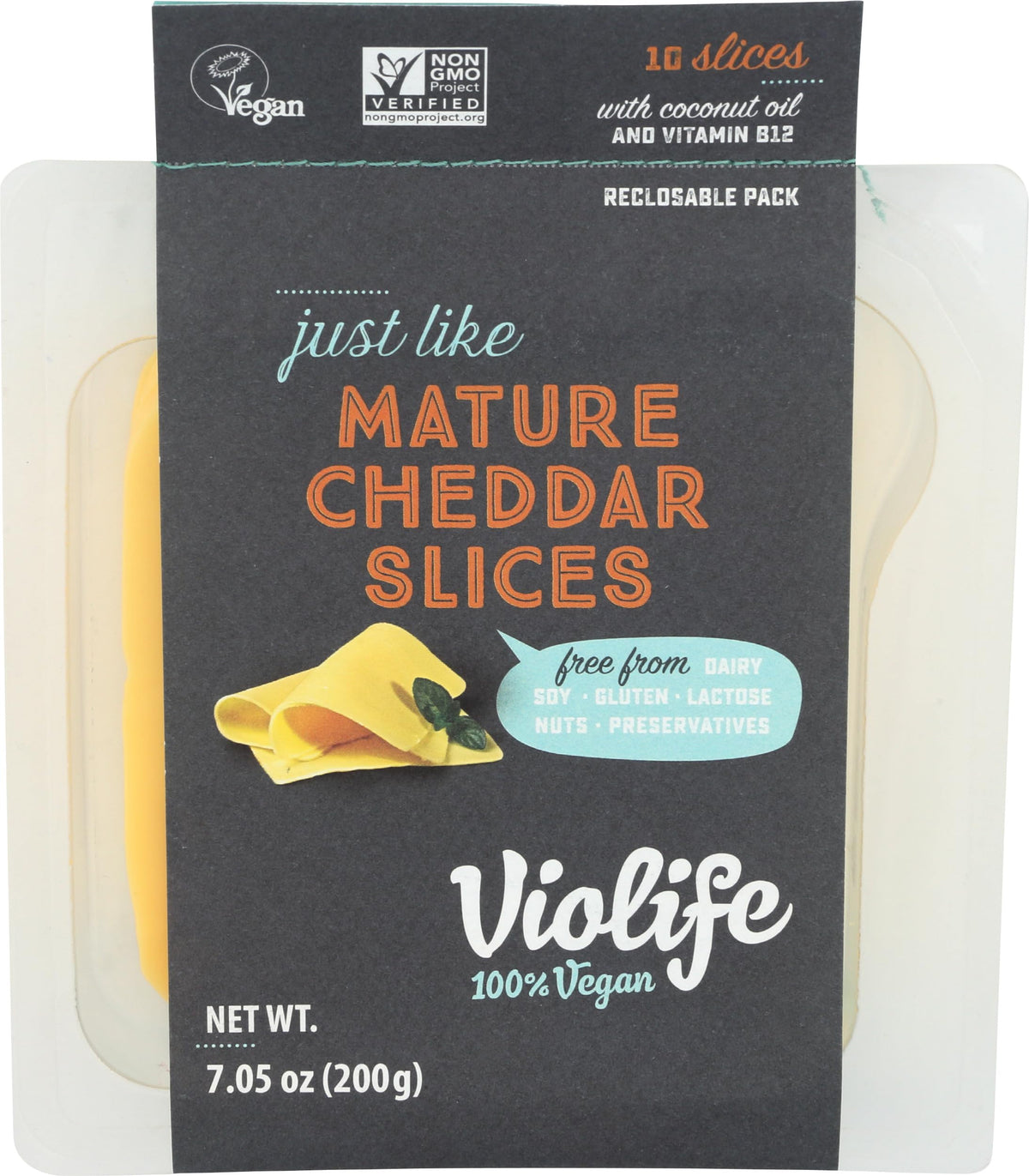Mature Cheddar Style Slices by Violife – 7.05 Ounce