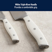Forged Accent Razor-Sharp 3-pc Kitchen Knife Set by HENCKELS – 8", Stainless Steel, White, Model 1021238