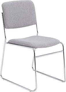 National Public Seating 8600 Series Fabric Padded Signature Stack Chair, Classic Grey