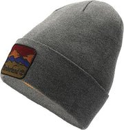 Timberland Beanie with Mountain Patch Charcoal Heather