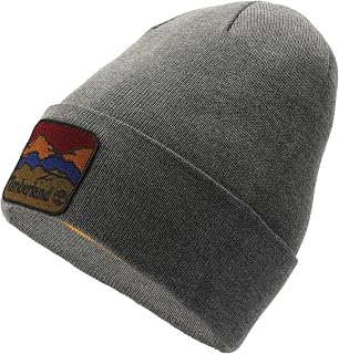 Timberland Beanie with Mountain Patch Charcoal Heather