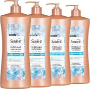 Suave Micellar Infusion 2-in-1 Purifying Shampoo + Conditioner, Gently Cleanses & Conditions for Manageable Hair, Daily Use for All Hair Types, 28 FL OZ Pump, 4 Count