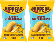 HIPPEAS Groovy White Cheddar / 4 Ounce (Pack of 2) / Basic Puffed Snacks