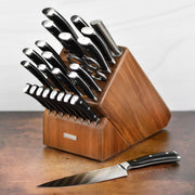 Wusthof 26 Piece Knife Block Set by Wüsthof – 26 Piece, Forged High Carbon Stainless Steel, black;tan, Pack of 26, Model Classic Ikon