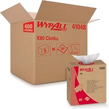 Wypall X80 Reusable Wipes (05930), Extended Use Cloths, Red, 80 Sheets / Pop-Up Box; 5 Boxes / Case