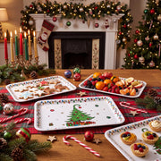 Havawish Christmas Tree Platters, 15.2 x 11 Inch Melamine Set, Multicolor