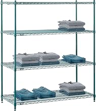 Nexel Poly-Green, 4 Tier, Wire Shelving Starter Unit, 54"W x 21"D x 54"H