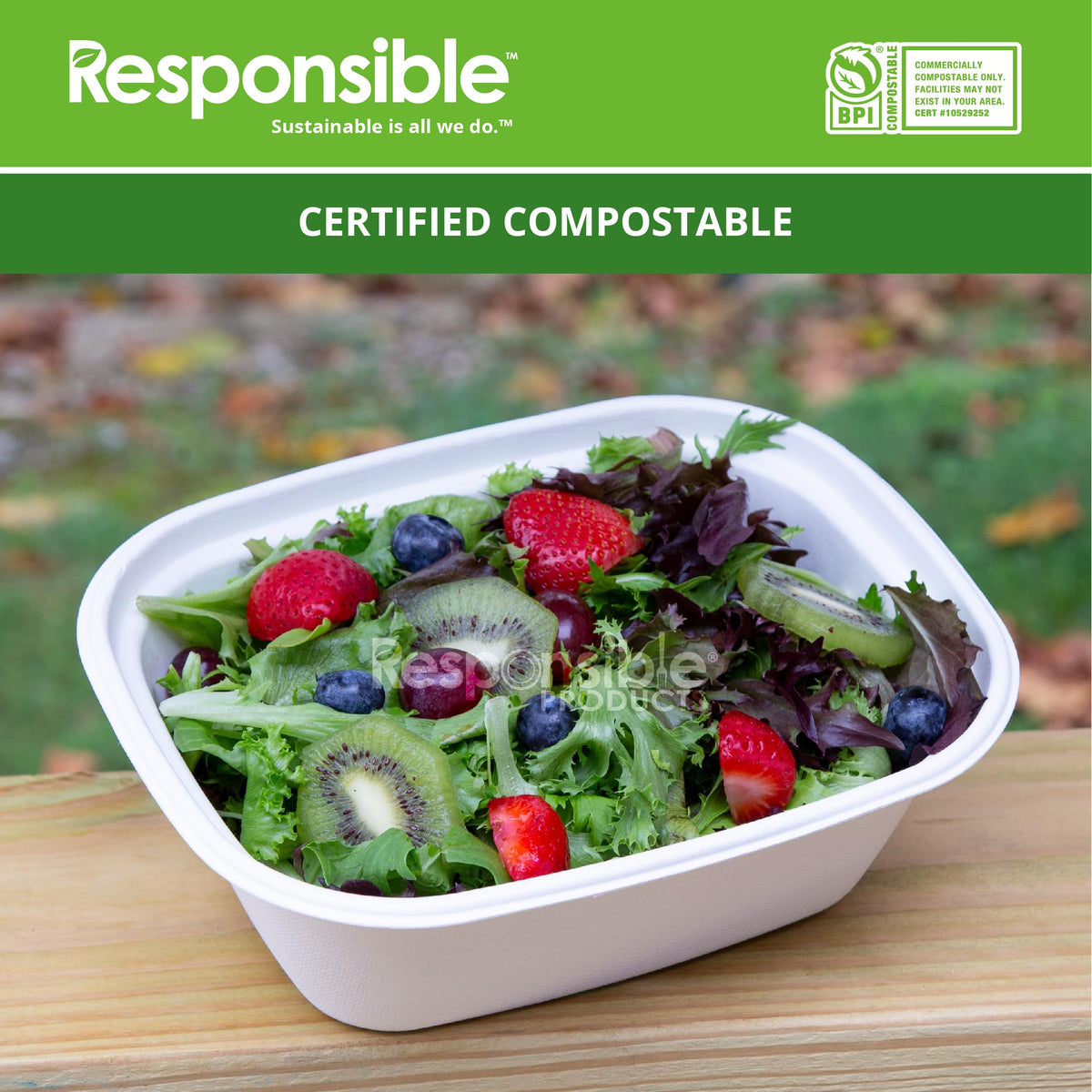 Responsible Products 48 oz (50 Count) / Classic White / Casual Bowls