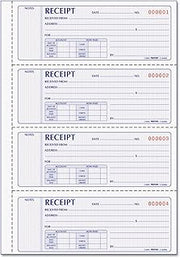 Rediform 8L806 Money Receipt Book 2 3/4 x 7 Carbonless Duplicate 200 Sets/Book