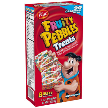 Fruity Pebbles Treats 8-count Box (8 Boxes Per Case) by Post – 8 Count, Pack of 8