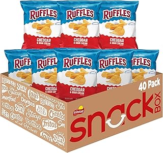 Ruffles Potato Chips, Cheddar Sour Cream, 1oz (40 Count)