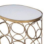 Butler Talulah Oval Marble Accent Table by Butler Specialty Company – 14"D x 19.5"W x 21"H, Wood, Multicolored, Model 6123025