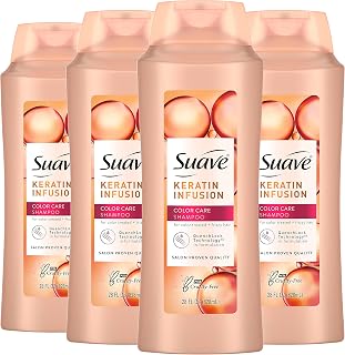 Suave Professionals Color Care Shampoo for Color Treated Hair Keratin Infusion Color Protecting Shampoo, 28 Ounce (Pack of 4)