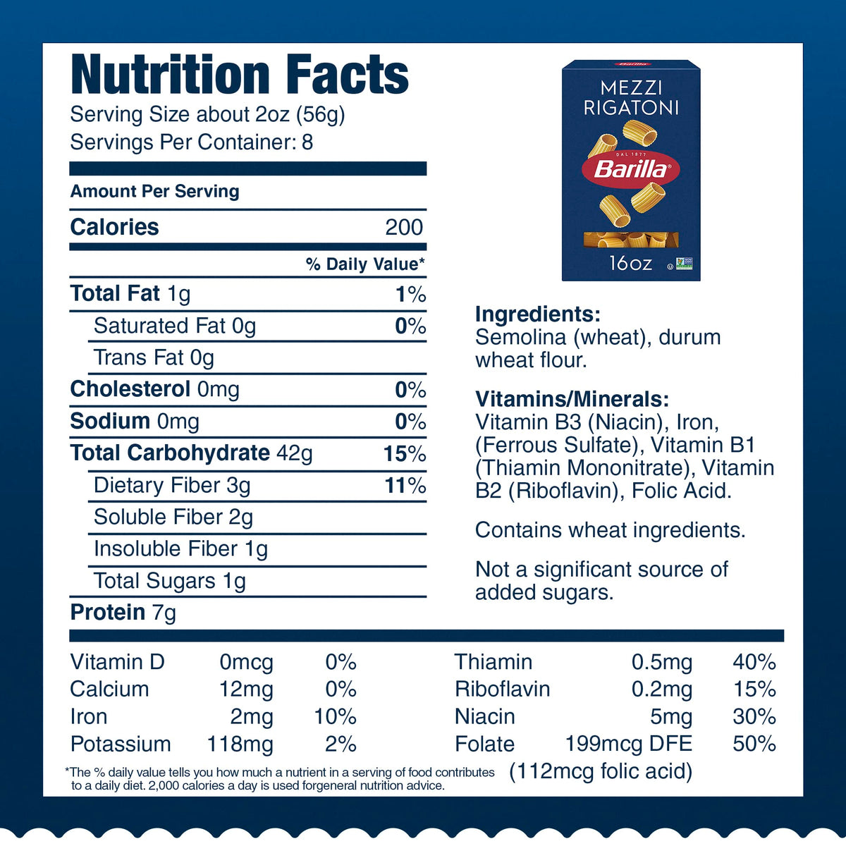 Mezzi Rigatoni Pasta by Barilla – 16 Ounce (Pack of 12), Pack of 12, Model 1000010549