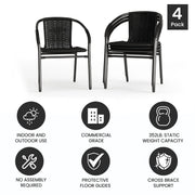 Flash Furniture Black / Set of 4 / Contemporary Patio Dining Chairs