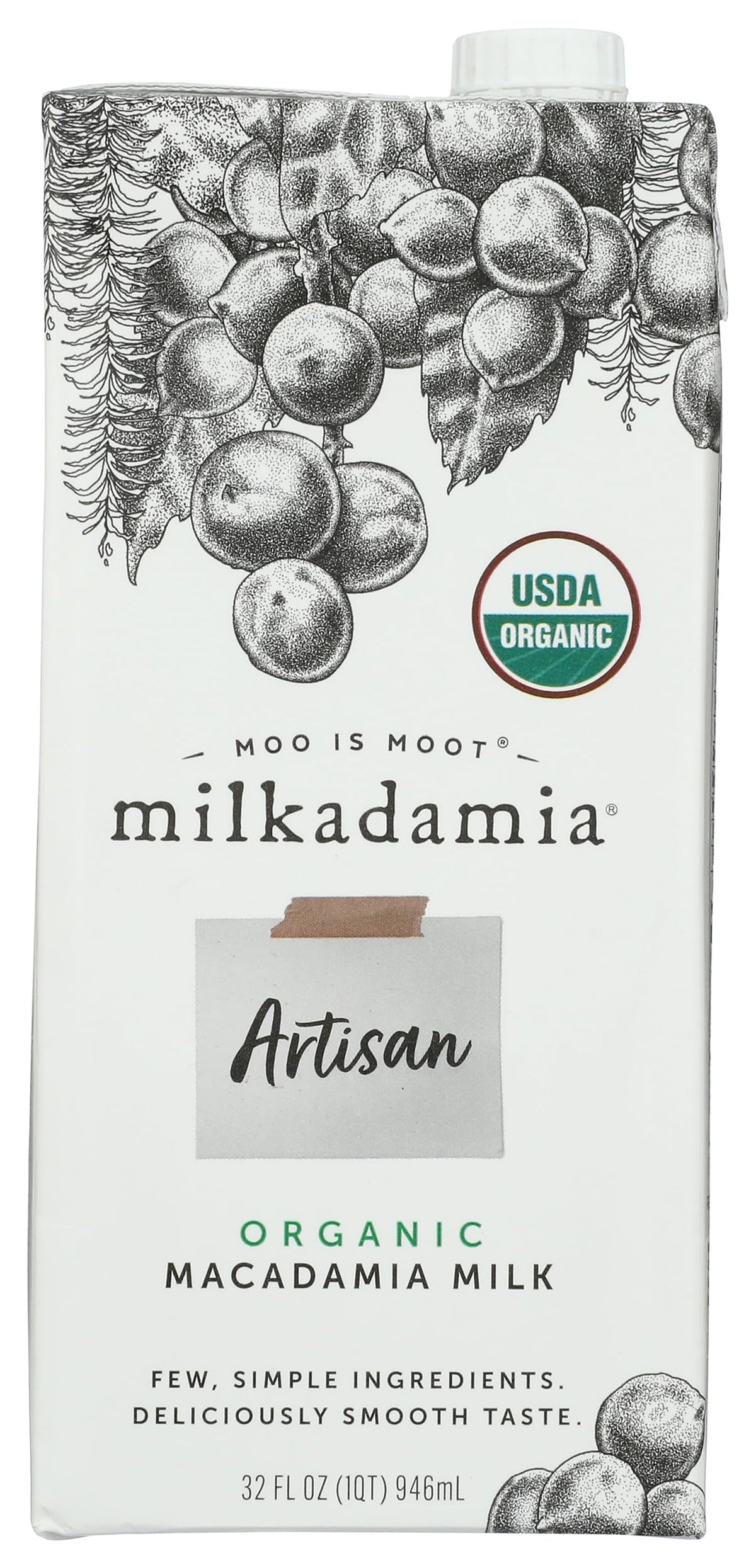 Organic Artisan Macadamia Milk 32 FO by Milkadamia – 32 Fl Oz (Pack of 1), Model 0850029134329