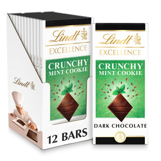 EXCELLENCE Mint Cookie Dark Chocolate Candy Bar by Lindt – Full Size