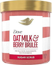 Dove Sugar Body Scrub Oat Milk & Berry Brulee For Exfoliated & 15 oz