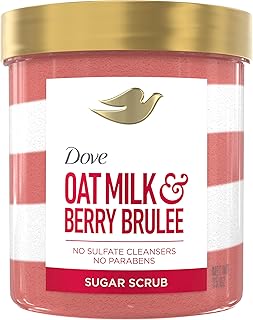 Dove Sugar Body Scrub Oat Milk & Berry Brulee For Exfoliated & 15 oz