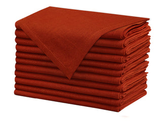 Cotton Craft Cloth Napkins, 17 x 17 Inch, Terracotta Set of 12