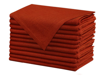 Cotton Craft Cloth Napkins, 17 x 17 Inch, Terracotta Set of 12
