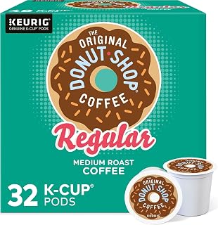 The Original Donut Shop Regular, Single-Serve Keurig K-Cup Pods, Medium Roast Coffee Pods, 32 Count