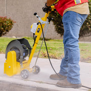 Electric 8” Concrete Scarifier Planer Grinder for Sidewalk Trip Hazard Repair by Tomahawk Power – Yellow, Model eTSCAR8 + eTSCAR6TCC