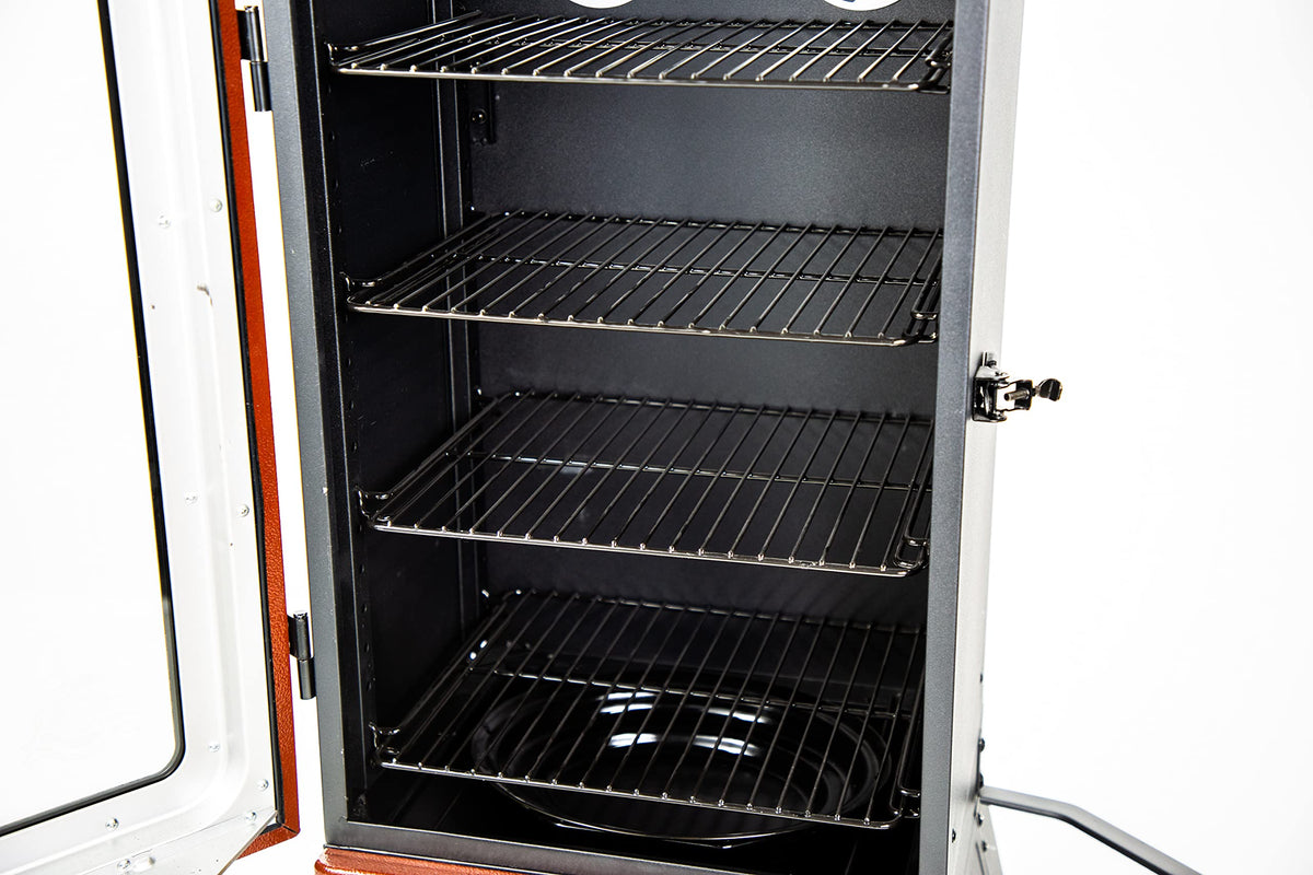 3-Series Gas Vertical Smoker by PIT BOSS – 880 sq inches, Stainless Steel, Red Hammertone, Model 10773