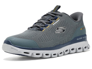 Men's Waterproof Glide-Step Sorran Hands Free Slip-in by Skechers – Mesh, Gray/Multi, Model 233014
